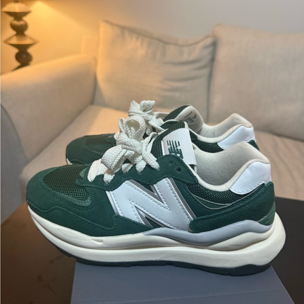 New Balance Green and White Sneakers